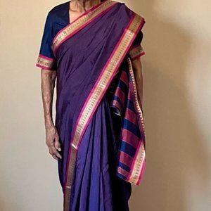 Gorgeous deep blue silk saree